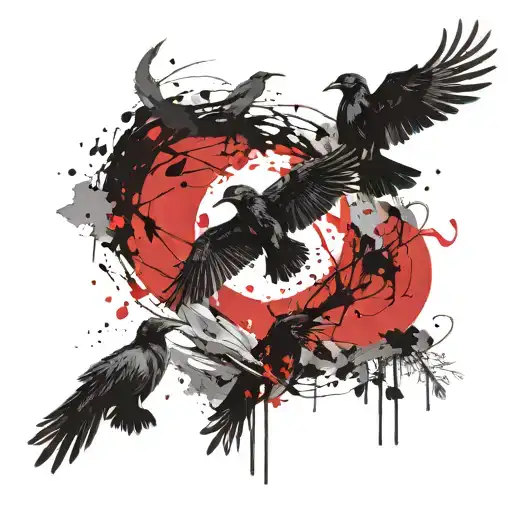 Books With Moon And Ravens