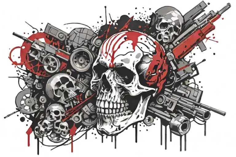 Skull With A Bullet Through
