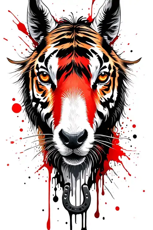 Horse Shoe Baby Goat Realist Tiger Eyes Looking