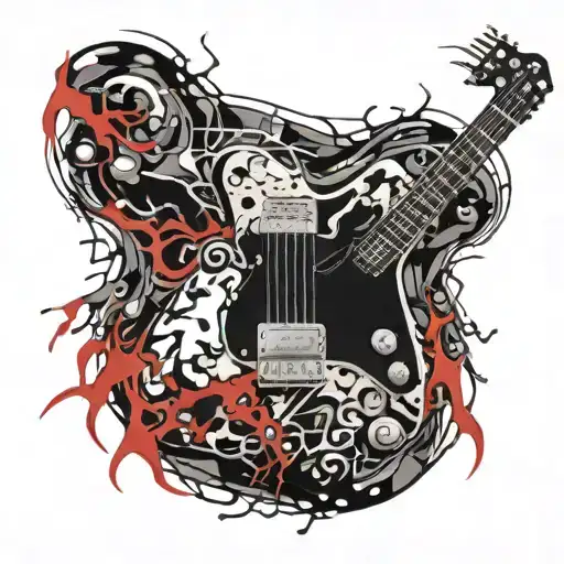Guitar With Lightning Bolts