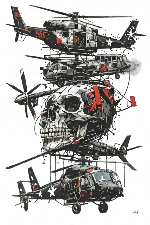 Helicopters With Skull And Crossbones