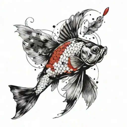 Chouette Effraie Carpe Koi Fish Transforming