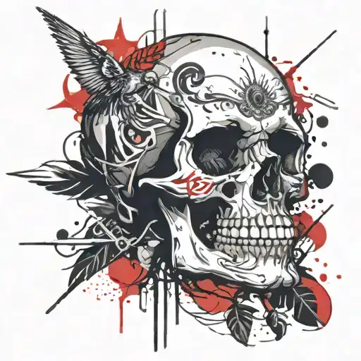 Scull Decorated For A Mexican