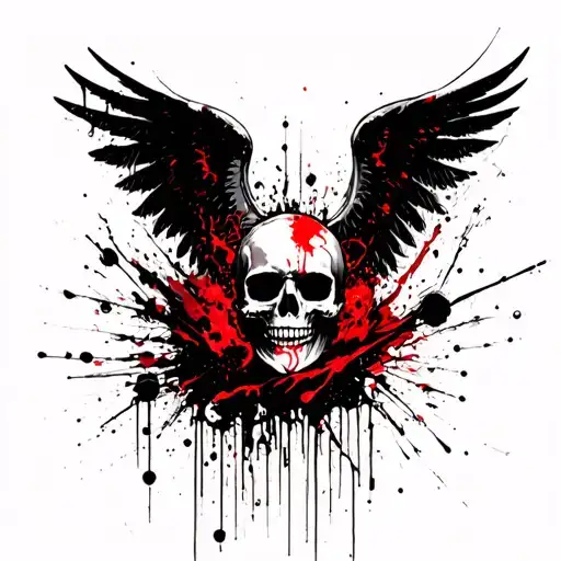 Scull And Angel Stretching Out