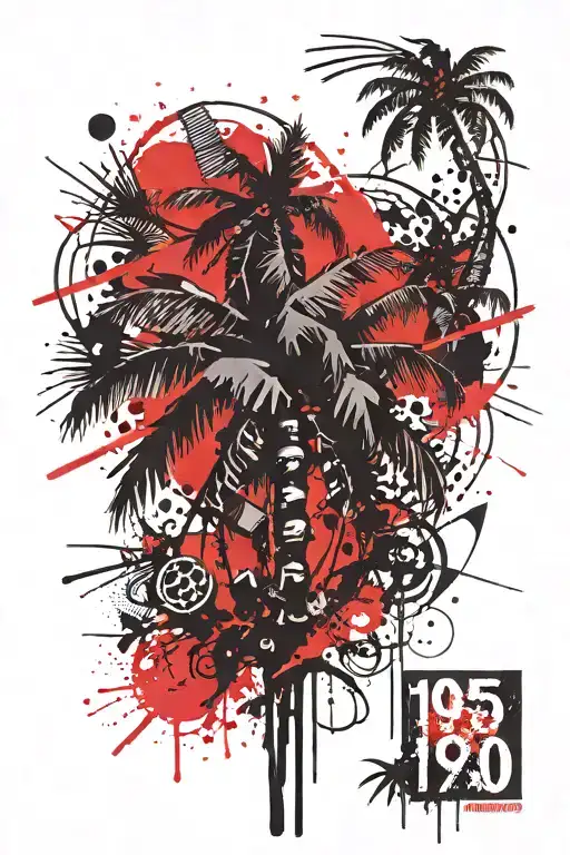 A Palm Tree And The Number 1950