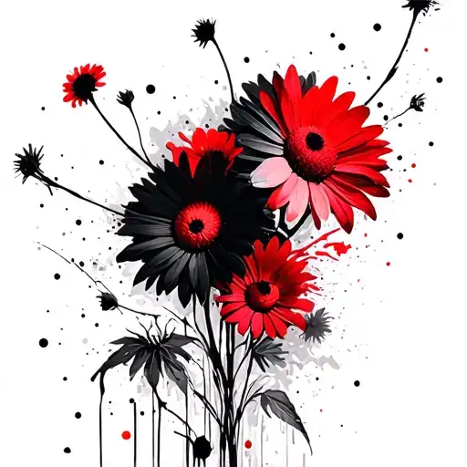 Daisy Aster Chrysanthemum Honeysuckle Flowers Intertwined