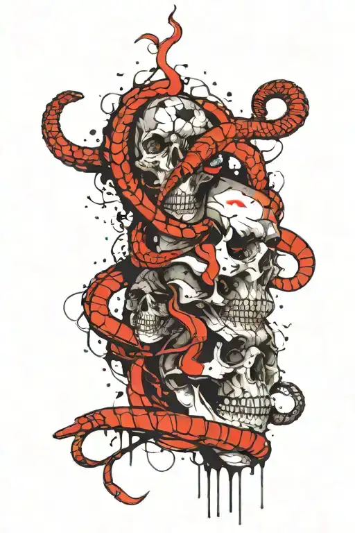 Snake & Skull With Quote