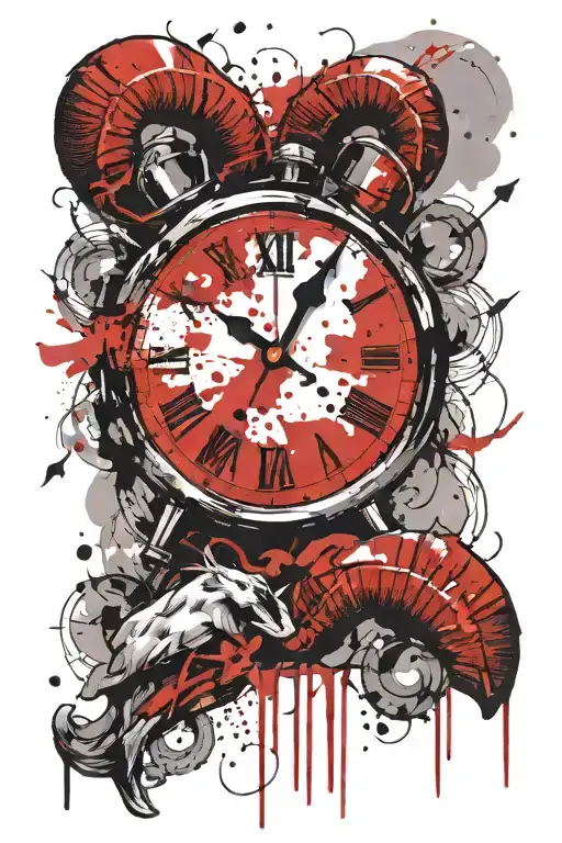 Aries Zodiac Time Clock Melting