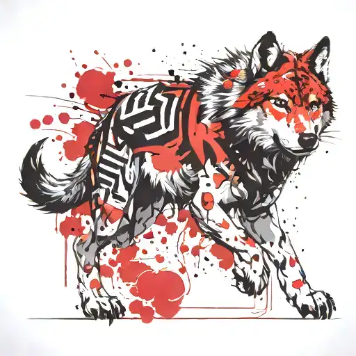 A Fierce Wolf Practicing Taekwondo Moves