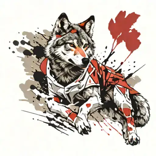 A Realistic Portrait Of A Wolf In A Taekwondo Uniform
