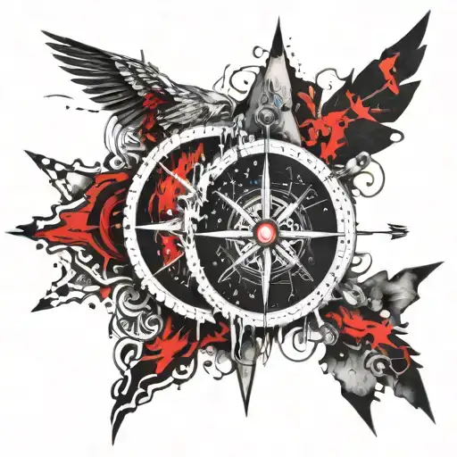 Long Distance Best Friend Tattoos With Compass Design