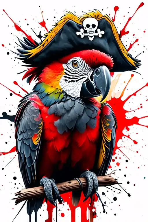 Parrot With Pirate Hat