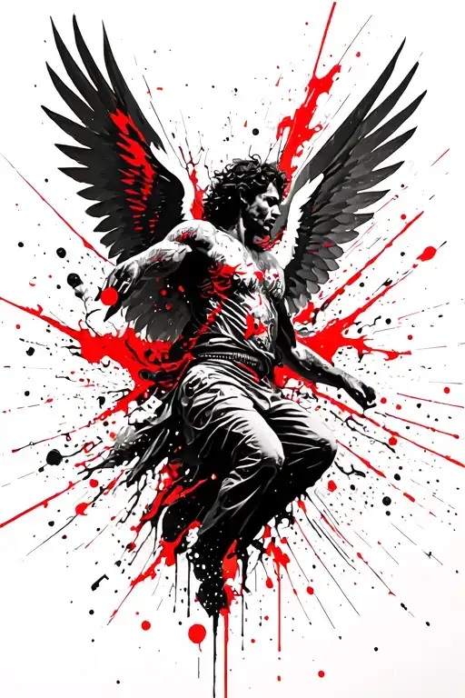 Icarus Falling From The Sky With A Neo Tech Theme