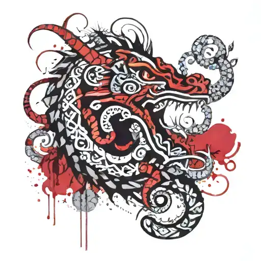 Aztec Serpant Apearibg From Smoke