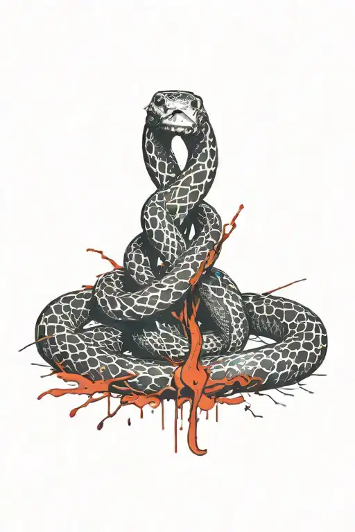 Snakes Wrapped Arms Around Herself