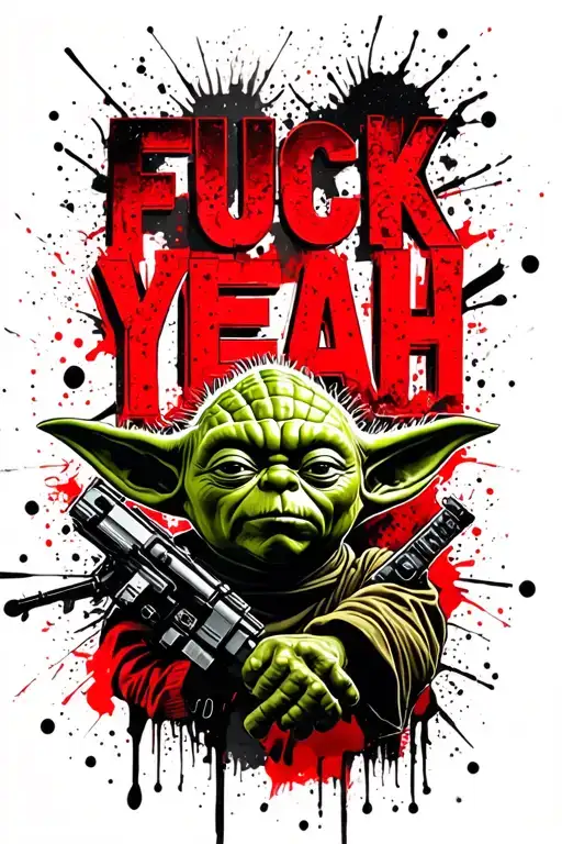 The Word Fuck Yeah And Star Wars Scene Featuring Yoda And Skywalker