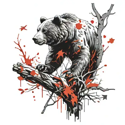 Bear Climbing Tree