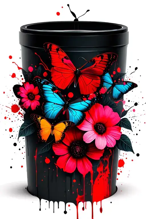 Colorful Flowers And Butterflies