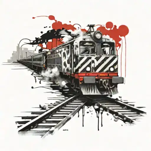 Train Tracks Meet The Road Hitch Hiking Sunset