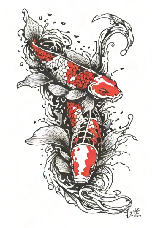 Koi Fish Swimming