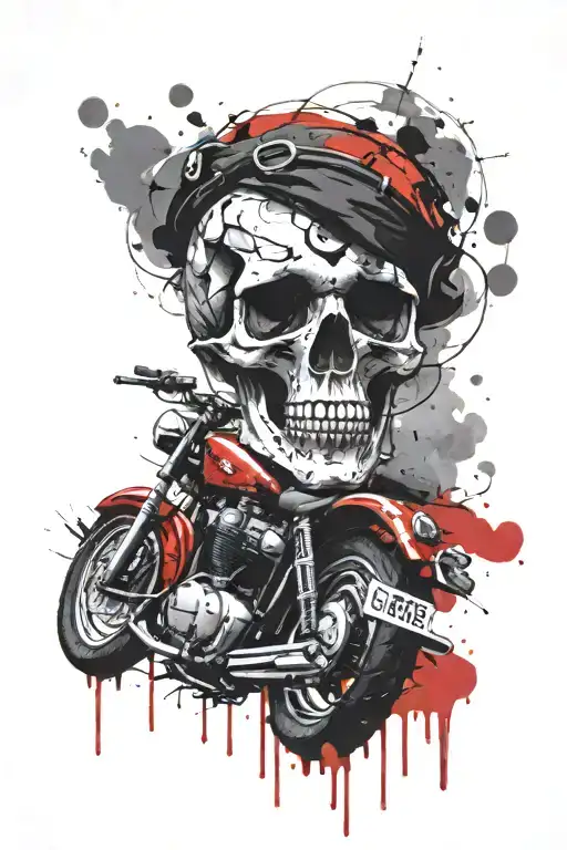 Skull And Motorcycle