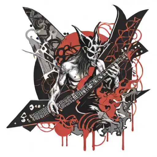 Satan Playing A Flying V2 Guitar