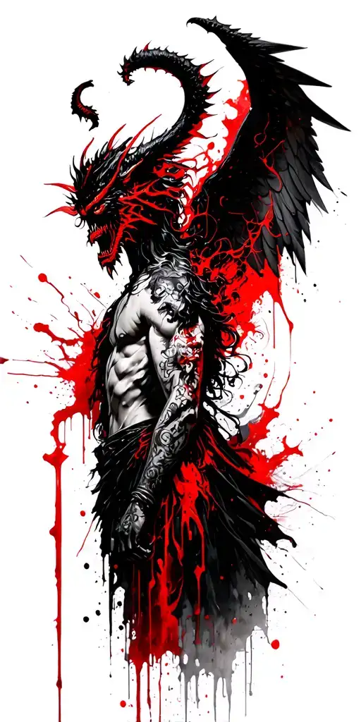 Saint Mickael Ange With Demon Wings