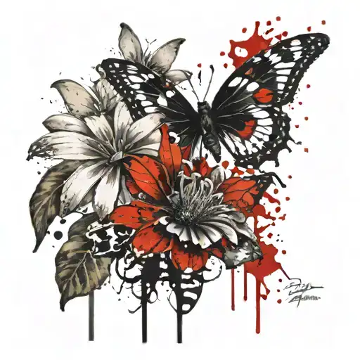 African Daisies Growing With Pearl-spotted Emperor Butterflies