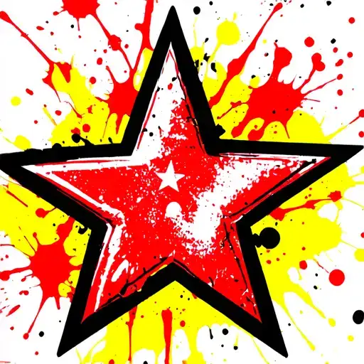 Star Splatter Painted With Bright Background