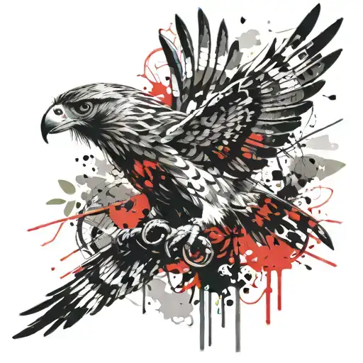 Small Bird Atttacking A Hawk