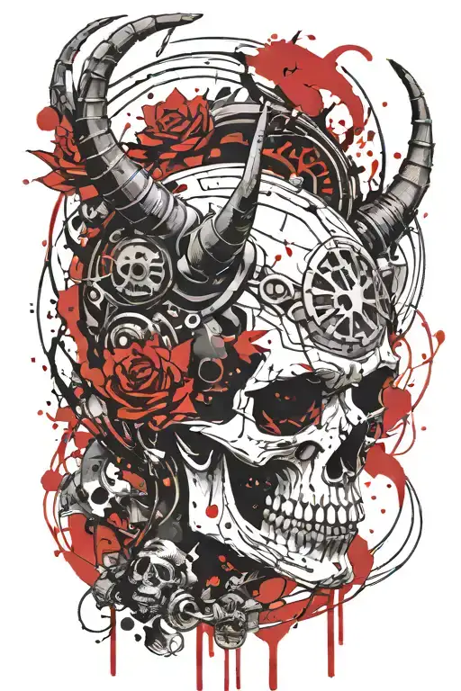 Skull With Horns And A Halo