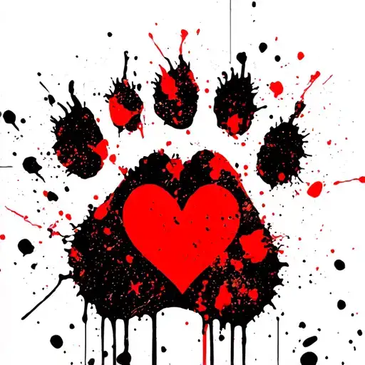 Dog Paw Print With Heart