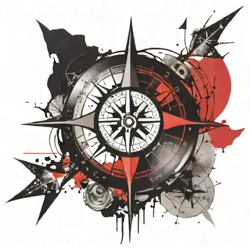 Compass Rose Inside A Compass