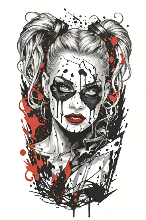 Black Flames Coming Under Harley Quinn