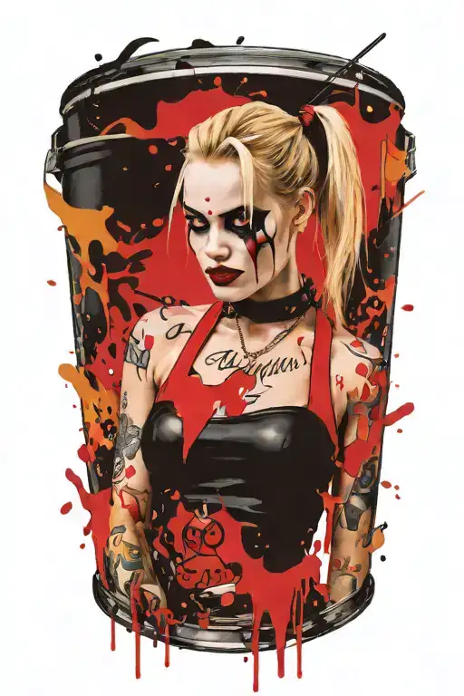 Black Flames Coming Under Harley Quinn