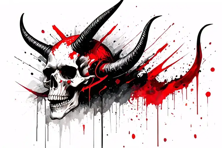 Demon Skull With Horns