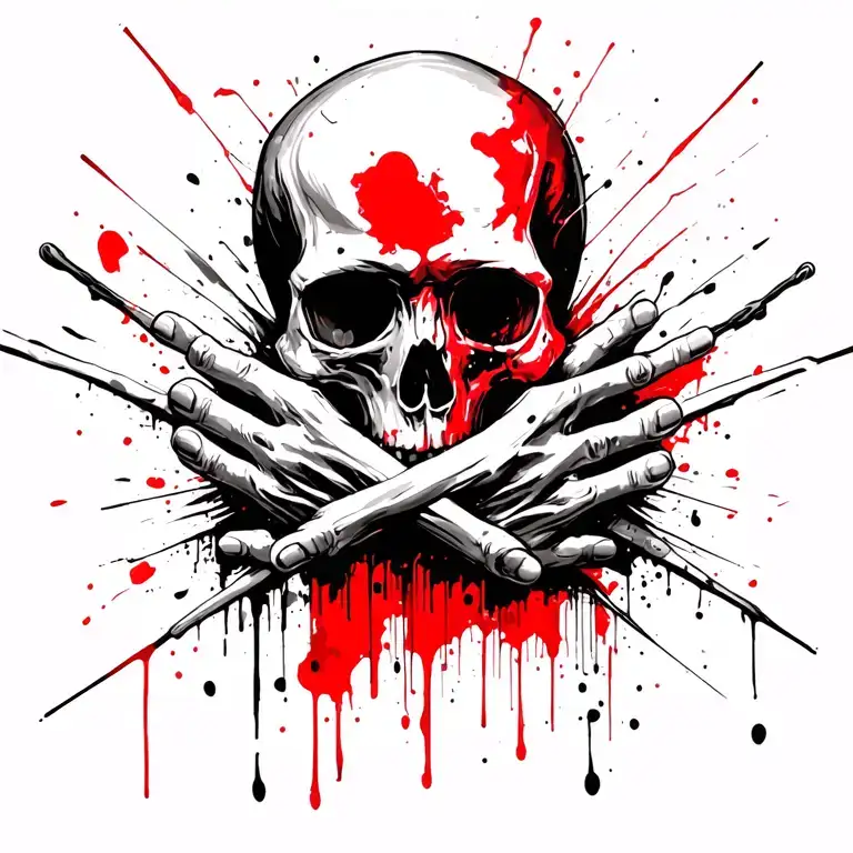 Skull With Crossed Hands Death