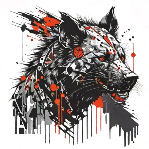 Black Hyena Red Eyes