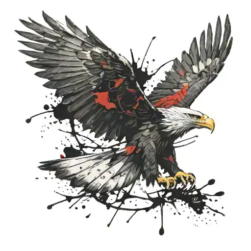 Draw The Head And Wings Of An Eagle That Masters The Winds