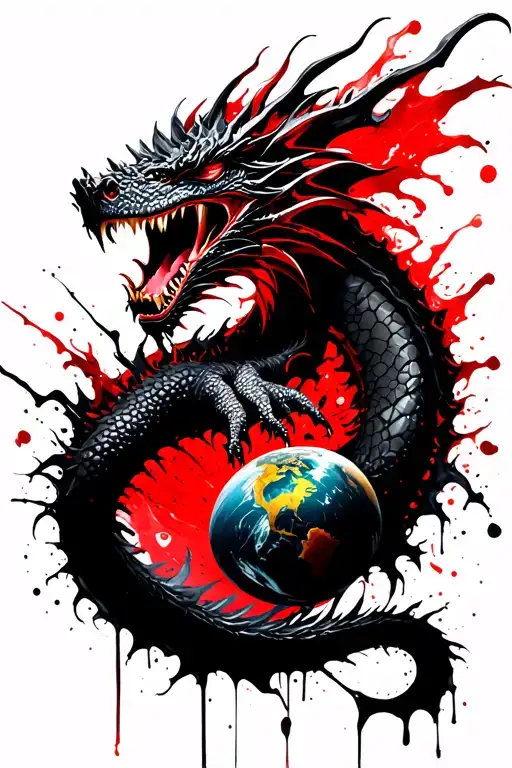 Earth Dragon With Compass