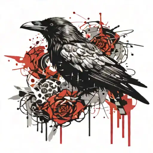 A Raven Covered In Jewels