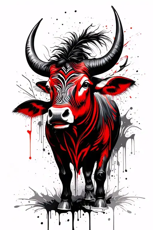 Filipino Tribal Pattern Inspired Carabao Head Looking Forward