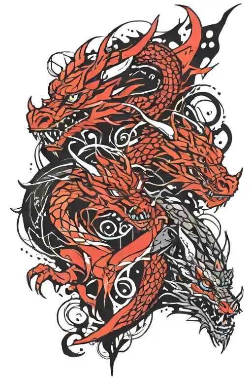 Dragon Son And Dragon Daughter On Forearm