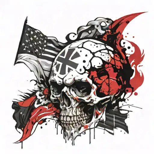 Skull And North Irelnad Flag