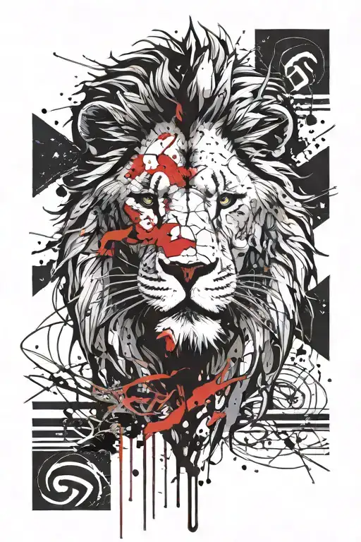 Lion Head Tattoo Holding Hands