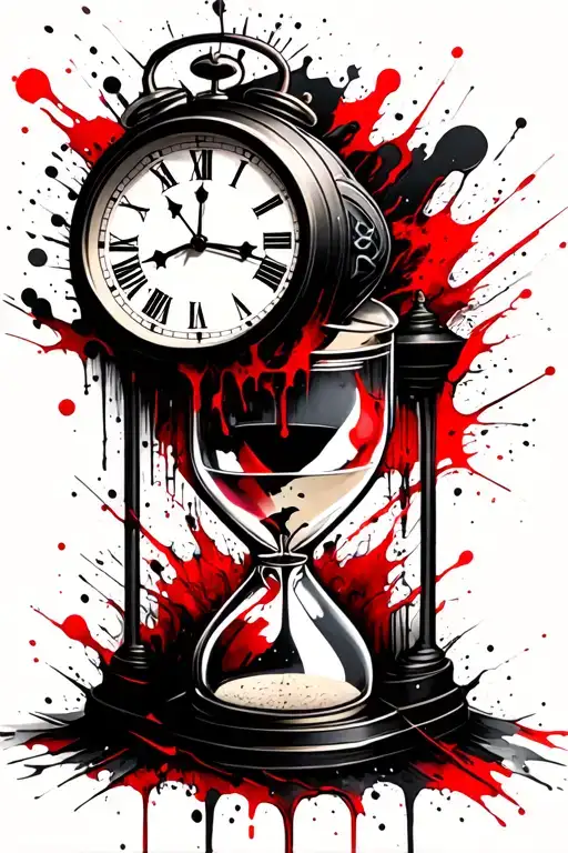A Clock And Hour Glass