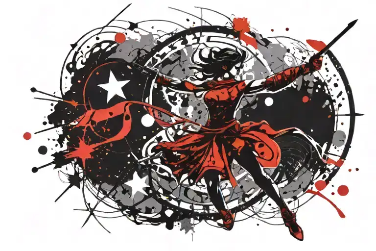 Sagittarius With Bow In Forest At Night Sky