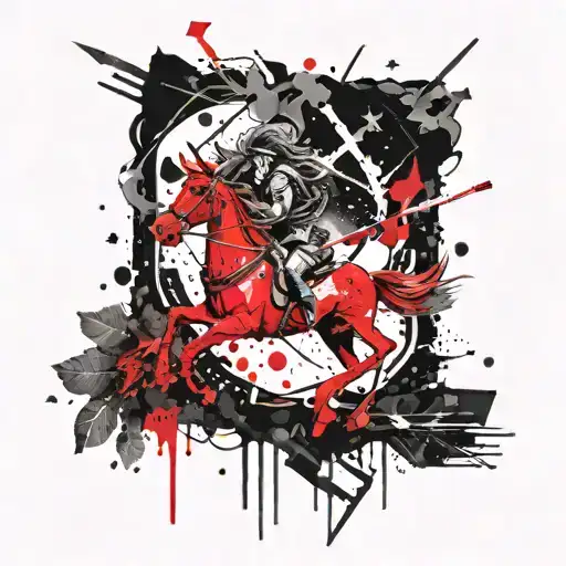 Sagittarius With Bow In Forest At Night Sky