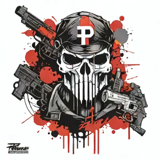 Make A Punisher Tattoo With A Police Officer