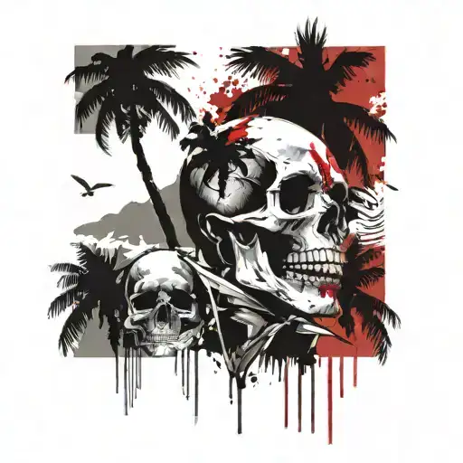 Caribbean Skull Palm Tree